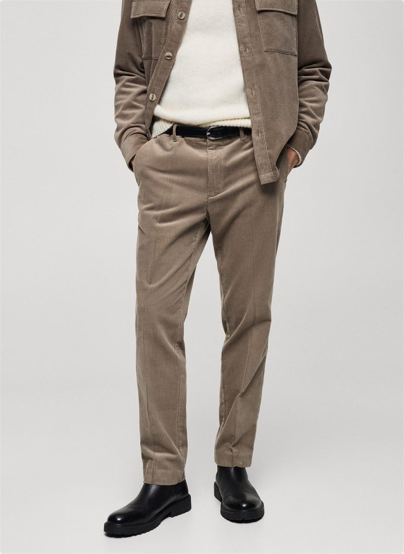Mango Man Pierre Cropped Tapered Chino Trousers  - Image 1