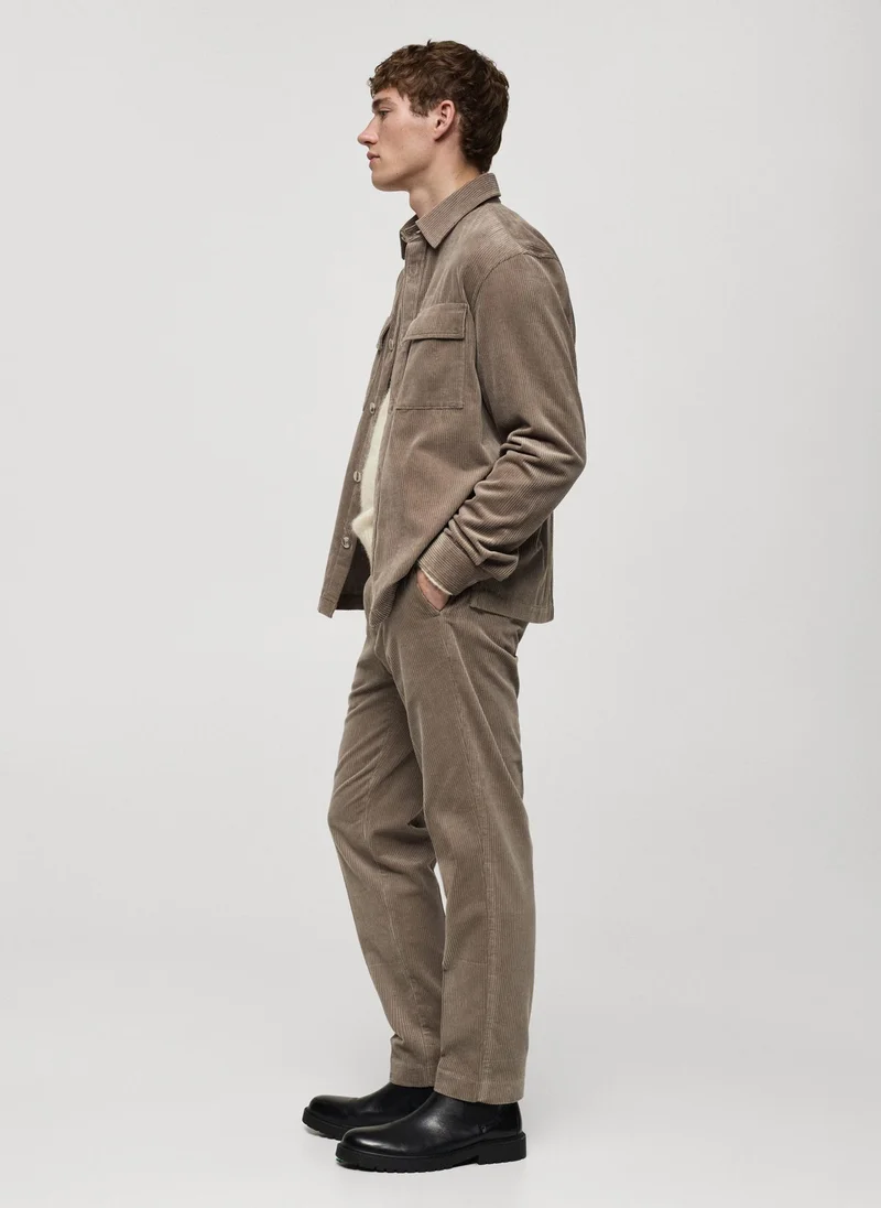 Mango Man Pierre Cropped Tapered Chino Trousers