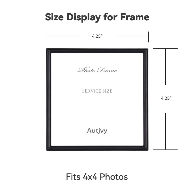 Autjvy 4x4 Picture Frame Matte Black Modern Simple Thin Aluminum Metal Photo Frame with HD Real Glass  Display for Tabletop and Wall Collage. (2 Pack) - Image 3