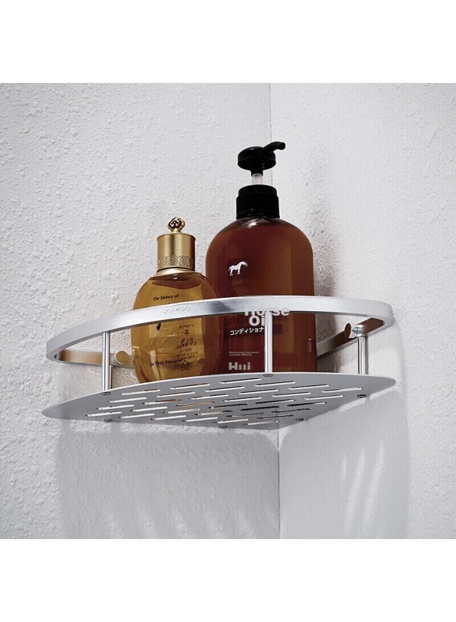 Jomoo Bathroom Storage Rack, Toilet Organizer, Space Aluminum Bright Silver Corner Triangle Basket Storage Shelf 937124 - Image 2