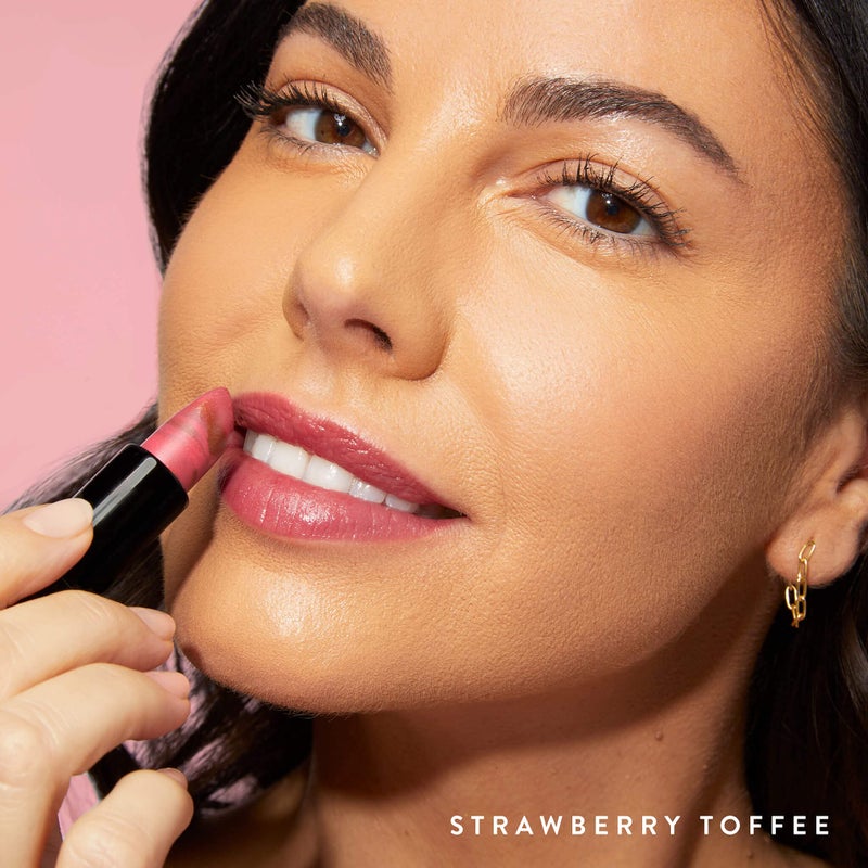 LAURA GELLER NEW YORK Italian Marble Sheer Lipstick - Strawberry Toffee - Hydrating & Lightweight - Vitamin E & Caster Seed Oil - Cream Finish - Image 5