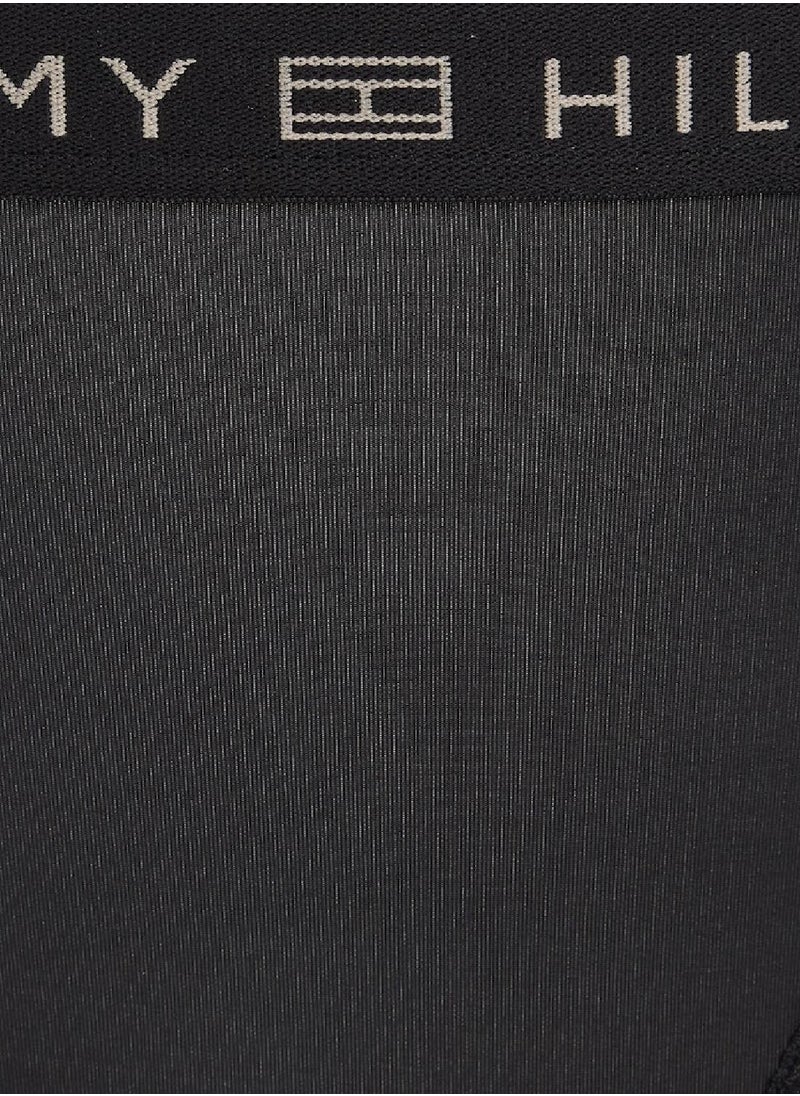 TOMMY HILFIGER Women's Tonal Logo Lace Briefs Underwear Bottoms, Black  - Image 4