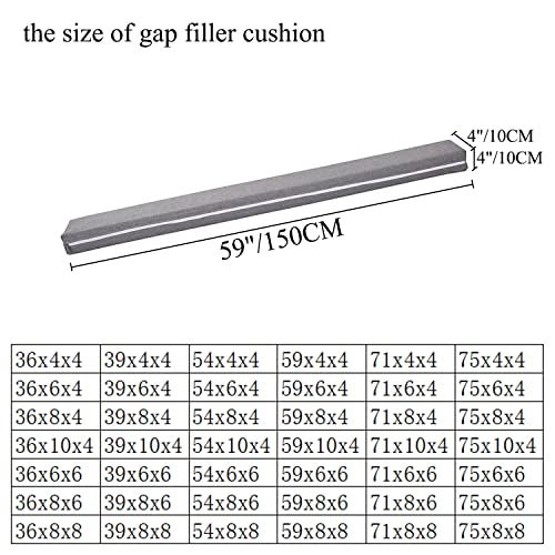 SAMTY Bed Filler for headboard Space Queen Gap Filler Bolster Pillow Stopper for Sofa Crack Filler Between Headboard and Mattress 59x4x4 Inch - Image 2
