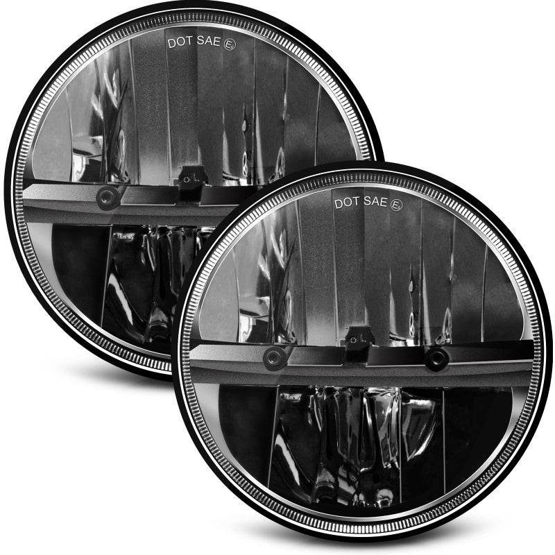 ZIMABLUE 7 inch LED Headlight 2PCS Cool White High Low Beam Plug and Play 7 round Headlights H6024 LED Headlight DOT Approved Compatible with Jeep Wrangler JK TJ CJ Truck SUV etc Reflector 2pcs