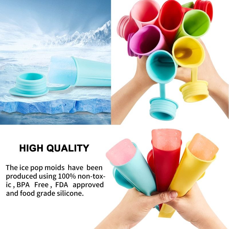 Silicone Popsicle Molds - Reusable Ice Pop Molds for Kids Frozen Treat Making - Image 4