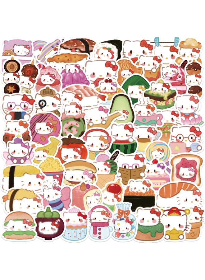 NIBEMINENT 62 Pcs Cartoon Hellokitty Deco Kit Waterproof Stickers, High Definition Printing Bright Colors, Suitable for Laptop Skateboard Luggage Water Bottle Guitar DIY - Image 1