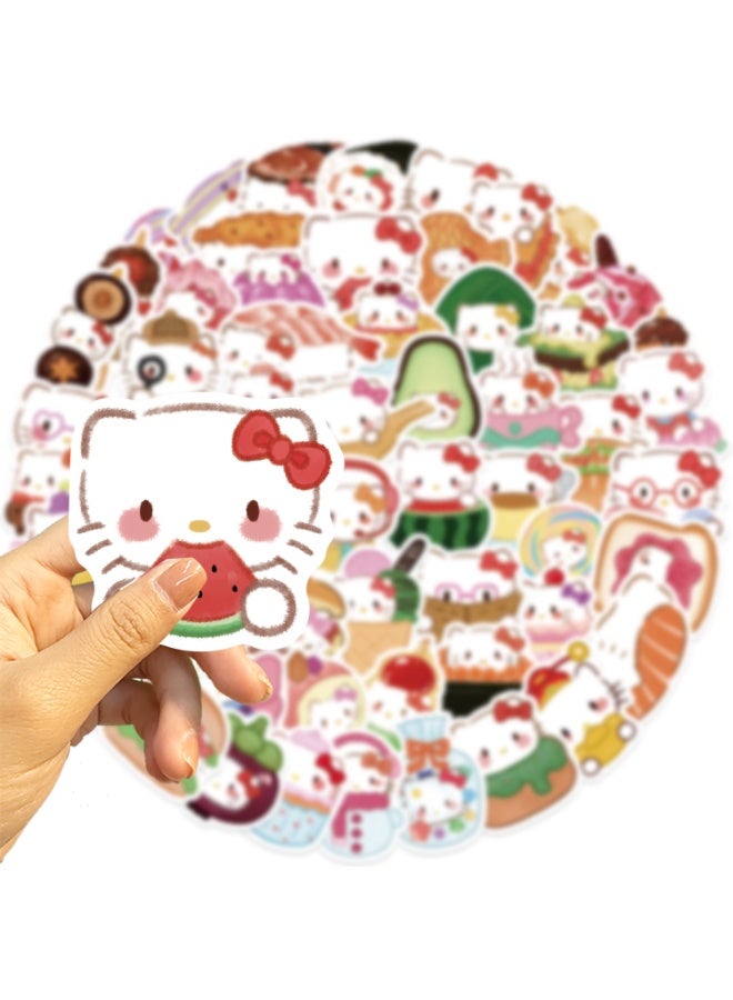 NIBEMINENT 62 Pcs Cartoon Hellokitty Deco Kit Waterproof Stickers, High Definition Printing Bright Colors, Suitable for Laptop Skateboard Luggage Water Bottle Guitar DIY - Image 3