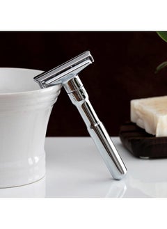 Merkur FUTUR 701 Adjustable Double Edge Safety Razor - Bright Chrome | Adjustable Razor With Dial | Made in Germany | Plastic-Free | Snap-On Cap Design | Straight Bar  - Image 2
