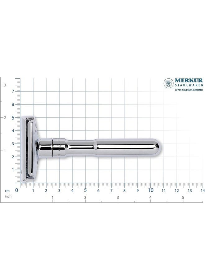 Merkur FUTUR 701 Adjustable Double Edge Safety Razor - Bright Chrome | Adjustable Razor With Dial | Made in Germany | Plastic-Free | Snap-On Cap Design | Straight Bar - Image 5