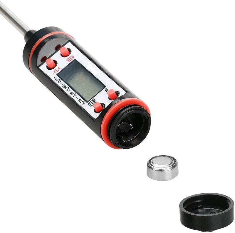 Sakrai Digital Lcd Cooking Food Meat Probe Kitchen Bbq Thermometer Temperature Test Pen, instant read thermometer for Industrial, Grill, Candy, Milk, Oil, Liquid Lab Chemical (Steel 5.9 Inch - Image 2