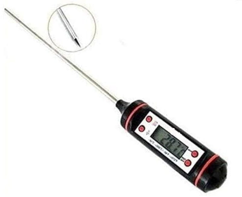 Sakrai Digital Lcd Cooking Food Meat Probe Kitchen Bbq Thermometer Temperature Test Pen, instant read thermometer for Industrial, Grill, Candy, Milk, Oil, Liquid Lab Chemical (Steel 5.9 Inch - Image 1