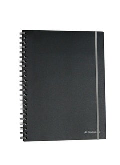 Pukka Pad Pukka Pad A4+ Spiral Bound Meeting Pad Notebook Single Line Diary 160 Pages, Ruled, 90gsm, 7mm Line, Perforated Page, Polyprop Cover, Elastic Closure, 9 Pocket Business Card Holder, A4 Storage Pocket  - Image 2