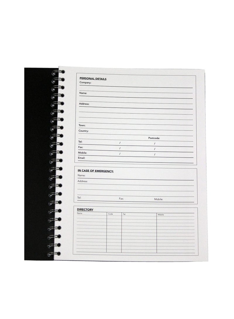 Pukka Pad Pukka Pad A4+ Spiral Bound Meeting Pad Notebook Single Line Diary 160 Pages, Ruled, 90gsm, 7mm Line, Perforated Page, Polyprop Cover, Elastic Closure, 9 Pocket Business Card Holder, A4 Storage Pocket - Image 4