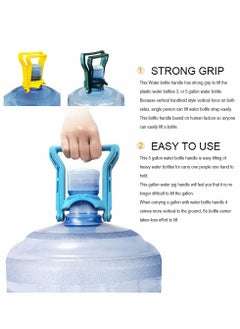 Excefore Water Bottle Carrier Lifter, 2 Pcs Multifunctional Advanced Ergonomic 5 Gallon Water Bottle Handle, 5 Gallon Advanced Ergonomic Drinking Water Bottle Handle Anti-Slip Easy to Carry (Blue)  - Image 5