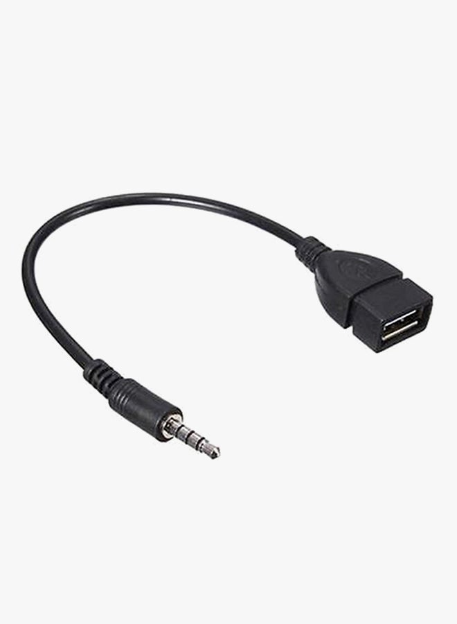 Male AUX To Female Converter Adapter Cable Black - Image 2