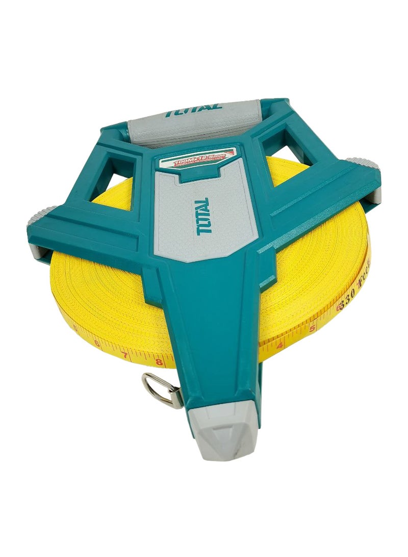 توتال إجمالي شريط قياس الألياف الزجاجية 100 متر × 12.5 مللي متر شريط المسح بكرة مفتوحة الشريط أشرطة القياس الطويلة ABS البلاستيك TMTF12508 - Image 3