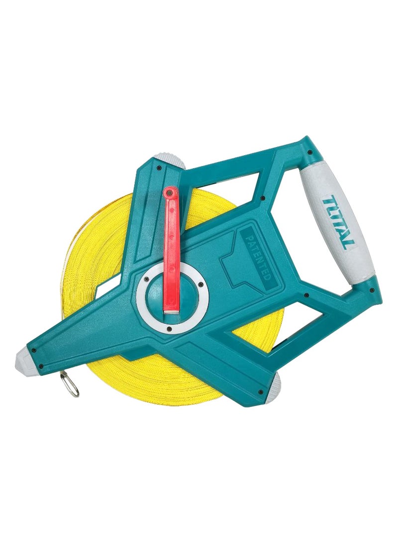 توتال إجمالي شريط قياس الألياف الزجاجية 100 متر × 12.5 مللي متر شريط المسح بكرة مفتوحة الشريط أشرطة القياس الطويلة ABS البلاستيك TMTF12508 - Image 2