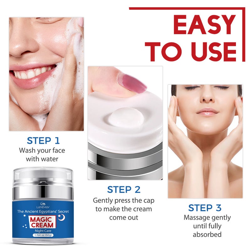 Magic Night Cream 50g - Hydrating, Moisturizing, Anti-Wrinkle Facial  Serum - Image 5
