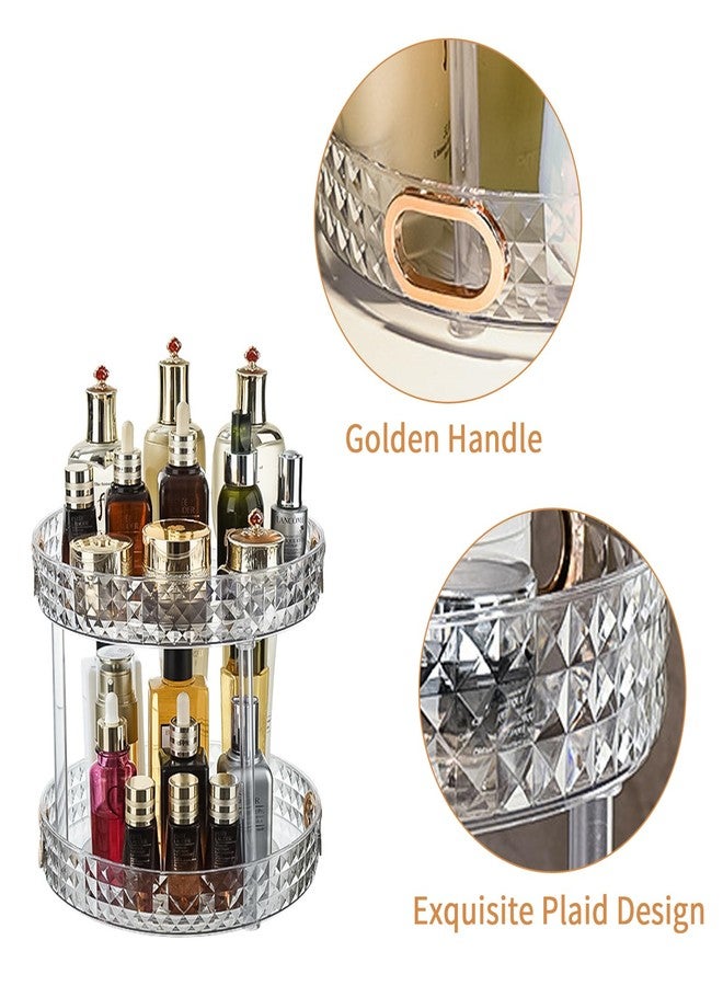 Wesoke 2 Tier Lazy Susan Turntable Cupboard Organiser, Large Rotating Kitchen Spice Rack Spinning Condiment Seasoning Organizer, Detachable Revolving Bathroom Makeup Tray Holder for Cabinet Fridge - Image 3