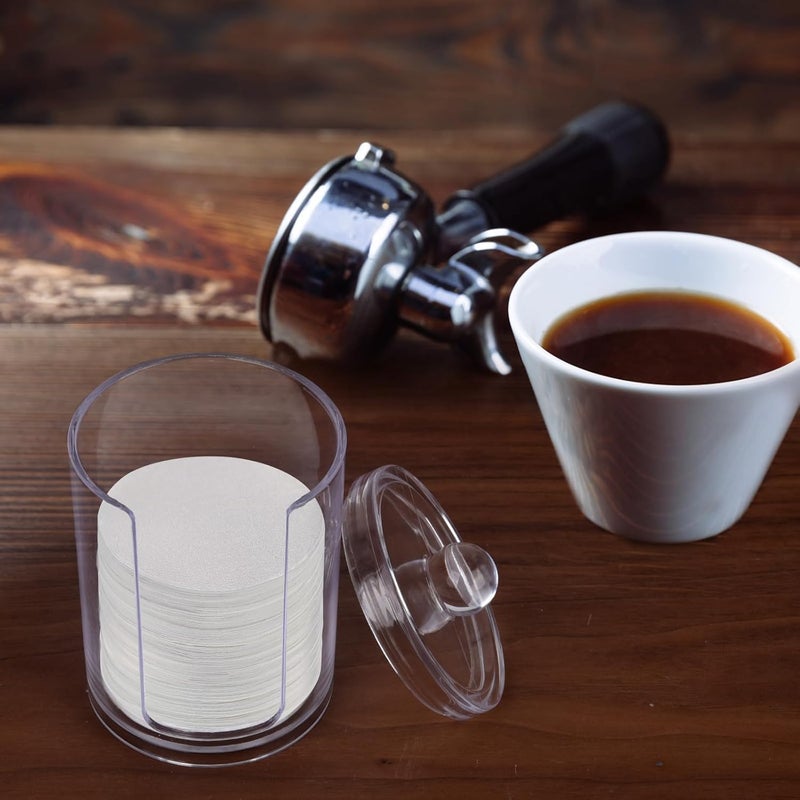 Wiojtry Espresso Paper Filter Holder Storage Container Coffee Filter Holder Portable Coffee Filter with Lid Suitable for （50mm - 60mm）Round Disposable Paper Filters - Image 3