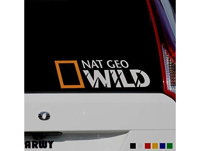 ROONIR® car Sticker car Stickers Exterior NAT Geo Wild National Geographic Car Stickers Exterior Decorative Sporty Vinyl Decal Sticker for Sides Hoods Bumper Bonnet Rear - Image 1