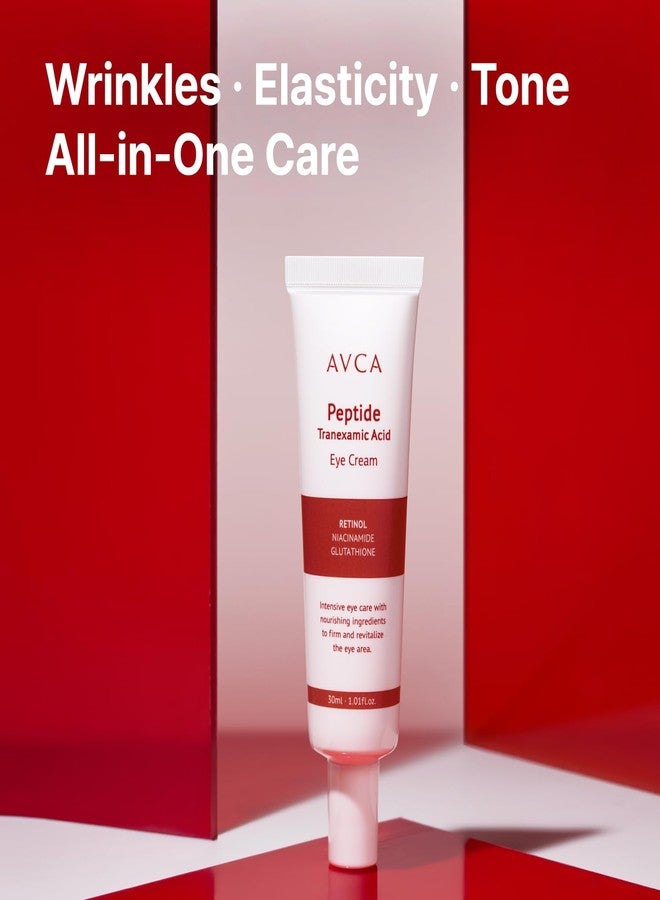 افكا كريم العين AVCA Peptide مع حمض الترانيكساميك - كريم كوري لمنطقة تحت العين لعلاج الهالات السوداء والخطوط الدقيقة وشد البشرة - يحتوي على الريتينول والنياسيناميد وحمض الهيالورونيك، 30 مل (1.01 أونصة سائلة) - Image 2