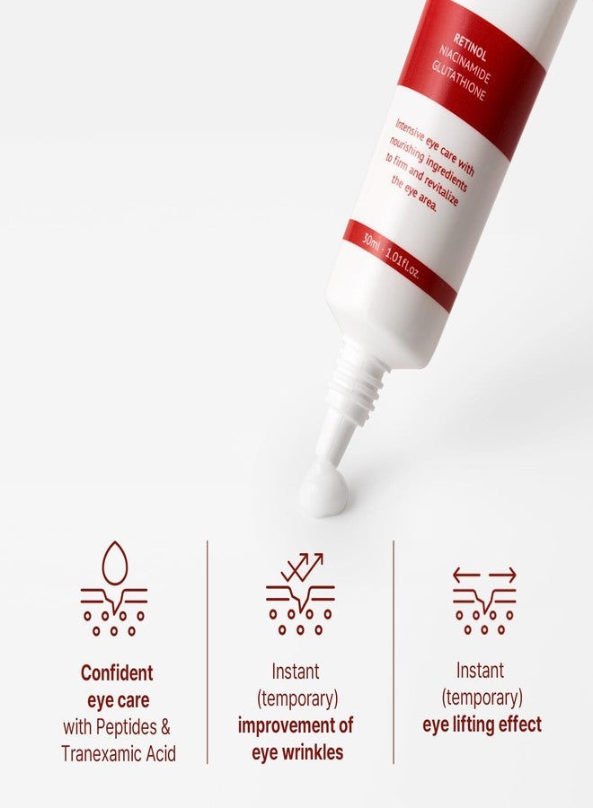 افكا كريم العين AVCA Peptide مع حمض الترانيكساميك - كريم كوري لمنطقة تحت العين لعلاج الهالات السوداء والخطوط الدقيقة وشد البشرة - يحتوي على الريتينول والنياسيناميد وحمض الهيالورونيك، 30 مل (1.01 أونصة سائلة) - Image 3