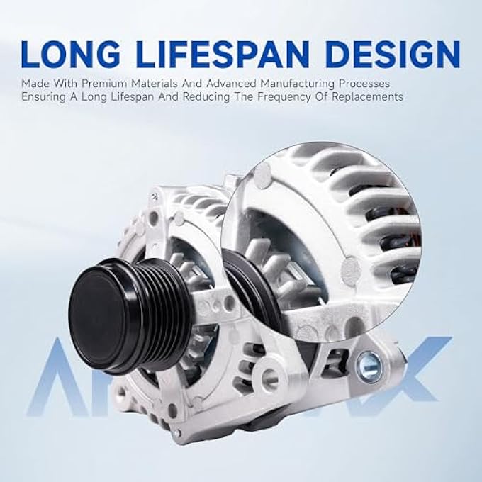 APLEDAX High Output Alternator For/TOYOTA Camry 2012-2015 for/RAV4 2009-2012 For/Scion Tc 2011-2016 12V 100Amp 6-Groove Pulley Upgraded 27060-36010 11402N - Image 2
