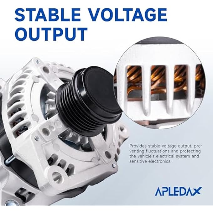 APLEDAX High Output Alternator For/TOYOTA Camry 2012-2015 for/RAV4 2009-2012 For/Scion Tc 2011-2016 12V 100Amp 6-Groove Pulley Upgraded 27060-36010 11402N - Image 4