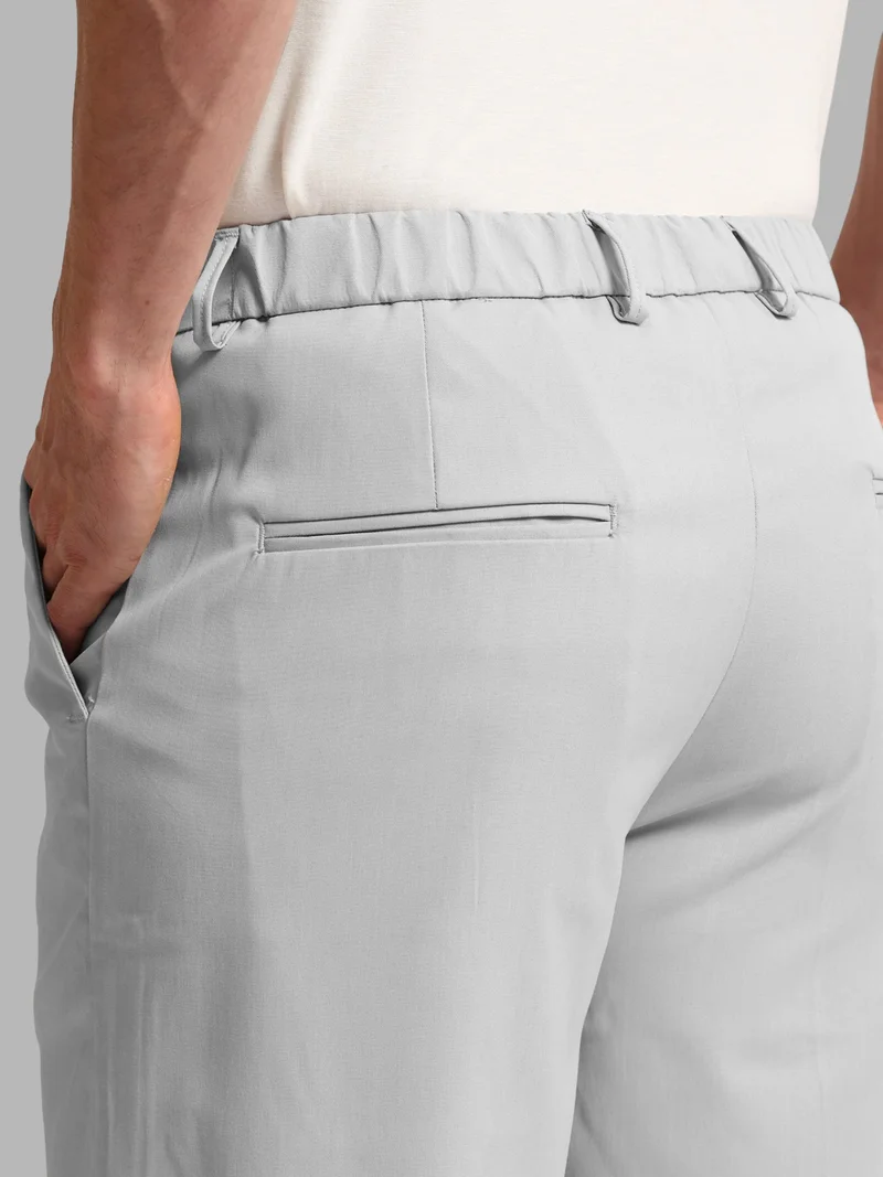 Maniac  Maniac Solid Light Grey Baggy Cotton Blend Trouser for Men | Best Price UAE