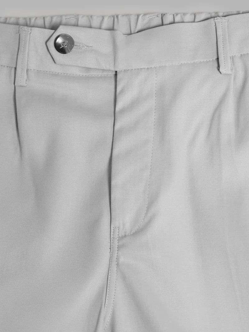 Maniac  Maniac Solid Light Grey Baggy Cotton Blend Trouser for Men | Best Price UAE