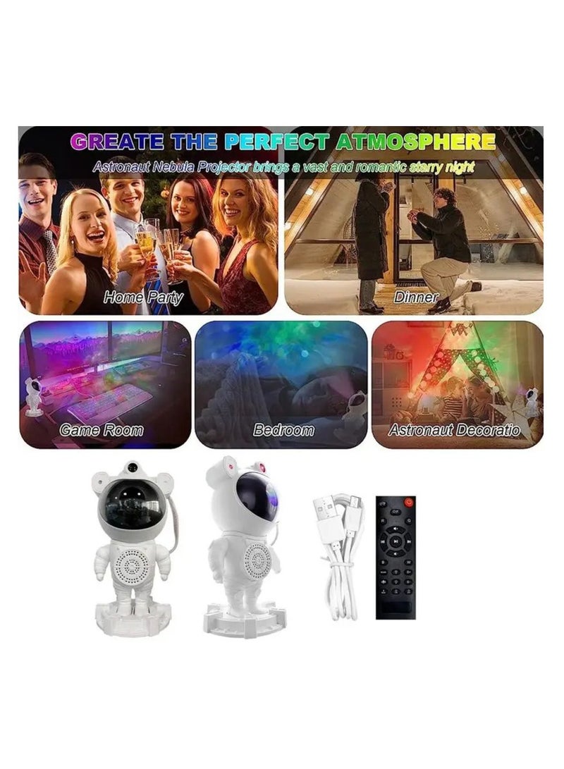 Remote Controlled 360° Rotating LED Astronaut Star Light Projector for Kids - Starlight Night Light with USB Cable for Bedroom - Image 4