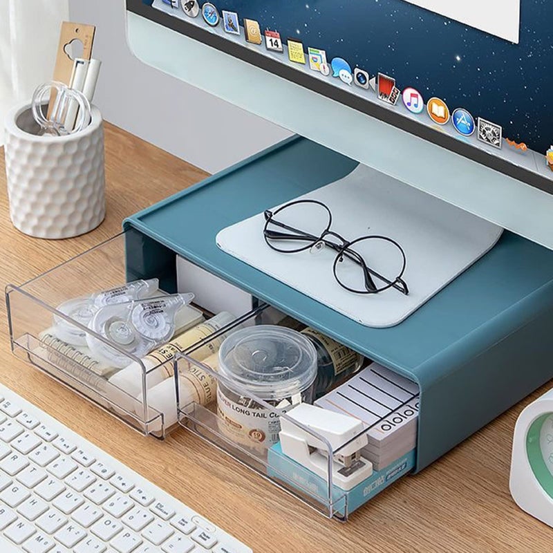Zyners Large Stackable Desk Organizer Drawers, Plastic Desk Storage Drawers, Makeup Organizer Drawers with 3 Drawers for Desk, Home, School, Desktop, Dressing Table(Blue) - Image 5