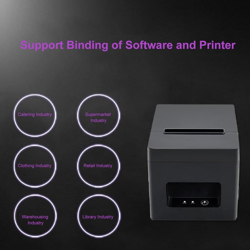 Marhynchus USB Thermal Receipt Printer with Automatic Cutter 80mm POS Printer with Overheat Guard Function for Restaurant Supermarket Retail Store (US Plug 500W) - Image 5