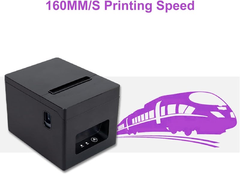 Marhynchus USB Thermal Receipt Printer with Automatic Cutter 80mm POS Printer with Overheat Guard Function for Restaurant Supermarket Retail Store (US Plug 500W) - Image 4