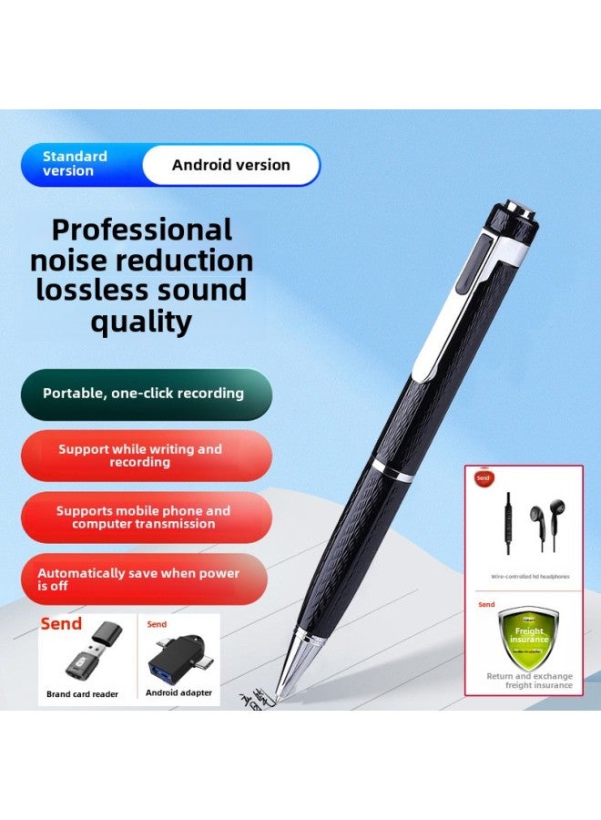Pen-shaped Recording Pen Professional High-definition Noise Reduction Ultra-long Standby Student Class Recording Conference Recorder Equipment-Body Color:Android Version [supports Android Phone Link + One-click Recording + Long Battery Life] Comes With 3 Refills-Memory Capacity:32GB  - Image 1