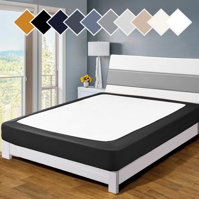 PREMIUM BED BOX SPRING COVER KINGCALIFORNIA UPDATE BED SKIRT MATTRESS PROTECTOR ENCASEMENT IVORY