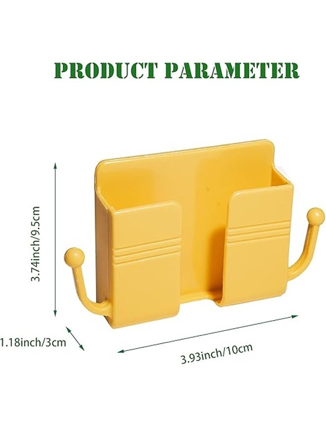 4Pcs Wall Mount Phone Holder Adhesive Wall Phone Mount Charging Stand and Remote Control Stand Multipurpose Socket Pocket Universal Deck Storage Box for Bedroom, Kitchen, Bathroom, Office - Image 2