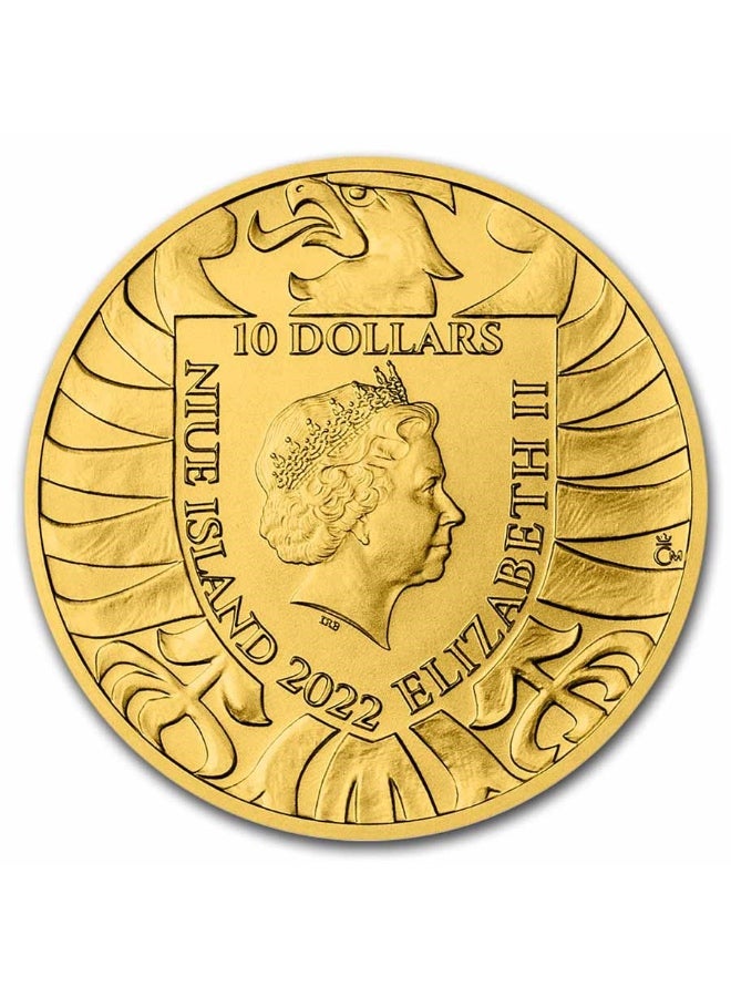 Czech Mint Niue Island Czech Lion 2022 Gold 1/4 oz coin 9999 Carat - Image 2
