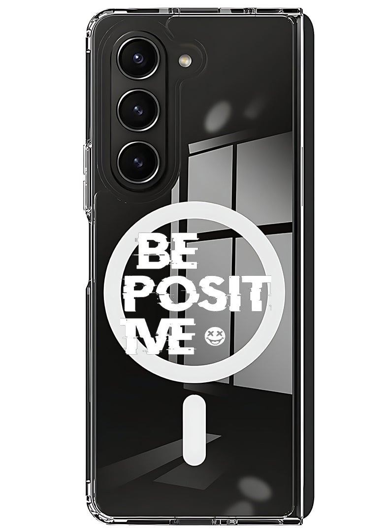 Theodor Magnetic Case for Samsung Galaxy Z Fold 5 Compatible with MagSafe Wireless Charging, Shockproof Phone Bumper Cover be positive - Image 1