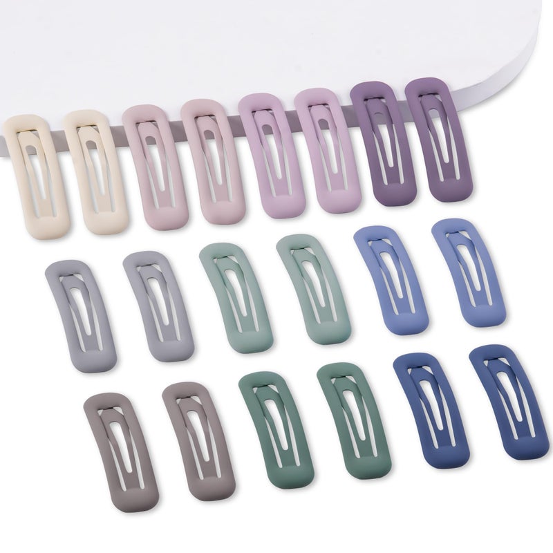 Cptots 20 PCS Small Rectangle Hair Barrettes For Women Non Slips Snap Clips For Thin Fine Hair, Matte Multi-colored,1.97 x 0.55Inch - Image 1