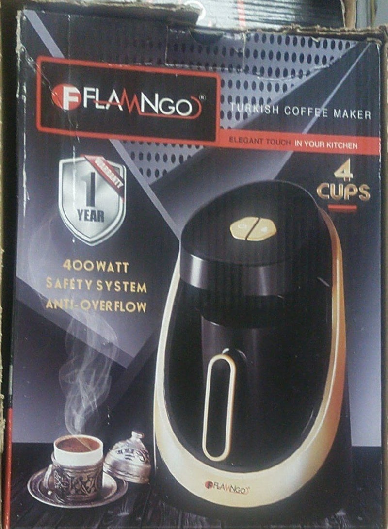 فلامنجو ماكينة صنع القهوة التركي من فلامنجو 400 واط سعة 4 اكواب ضمان لمدة سنة ذهبي - Image 3