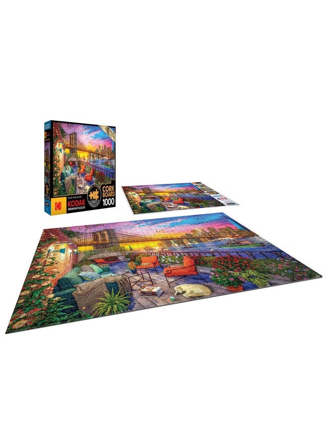 RoseArt - Kodak Premium Cork - Manhattan Balcony Sunset - 1000 Piece Jigsaw Puzzle for Adults - Image 3
