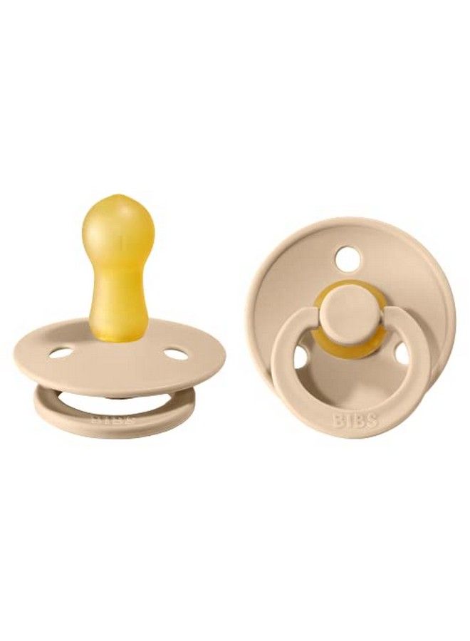 BIBS Pacifiers ; Natural Rubber Baby Pacifier ; Set Of 2 Bpa Free Soothers ; Made In Denmark ; Vanilla ; Size 6 18 Months - Image 1