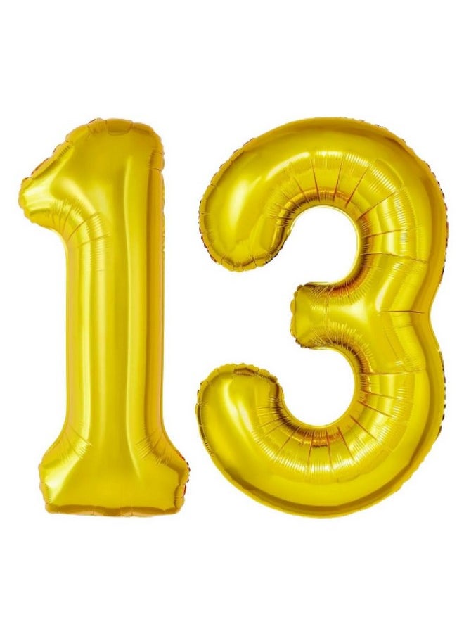 Balloonistics Balloonistics Solid 13 Number Foil Balloon 17 Inch Balloon (Gold, Pack of 2)  - Image 1