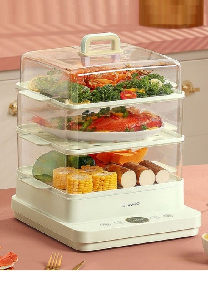 لينرود جهاز طهي بالبخار 3 ادوار من لينرود، سعة 24 لتر، ستانلس ستيل مع اغلاق اوتوماتيك، 1200 واط - Image 1