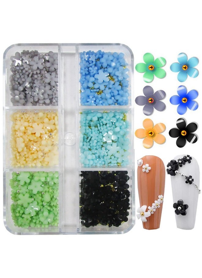LoveOurHome 4 Boxes 3D Flower Nail Charms Colorful Blossom Studs Nail Supplies With Gold Silver Pearl Caviar Beads Manicure Decorations For Gel Acrylics Nails Design Crafts  - Image 5