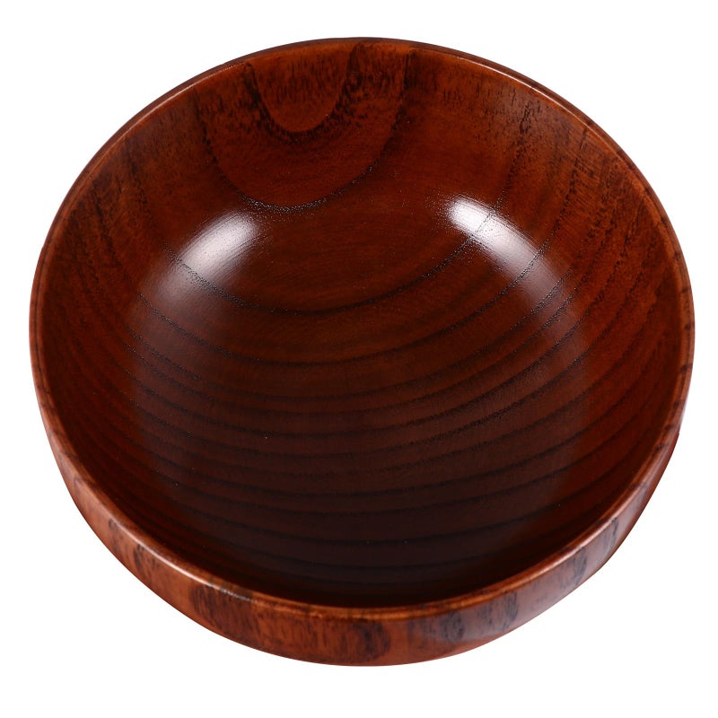 Food Grade Wooden Salad Bowl 11 5x7cm for Soup Rice and Vegetable Storage - Image 2