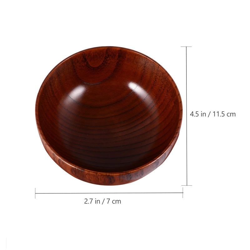 Food Grade Wooden Salad Bowl 11 5x7cm for Soup Rice and Vegetable Storage - Image 3