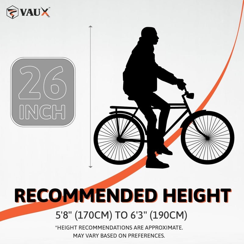 Vaux Classic Mountain Bike || 26 Inch Wheel Size || For Adults || Adjustable Seat || Green - Image 5